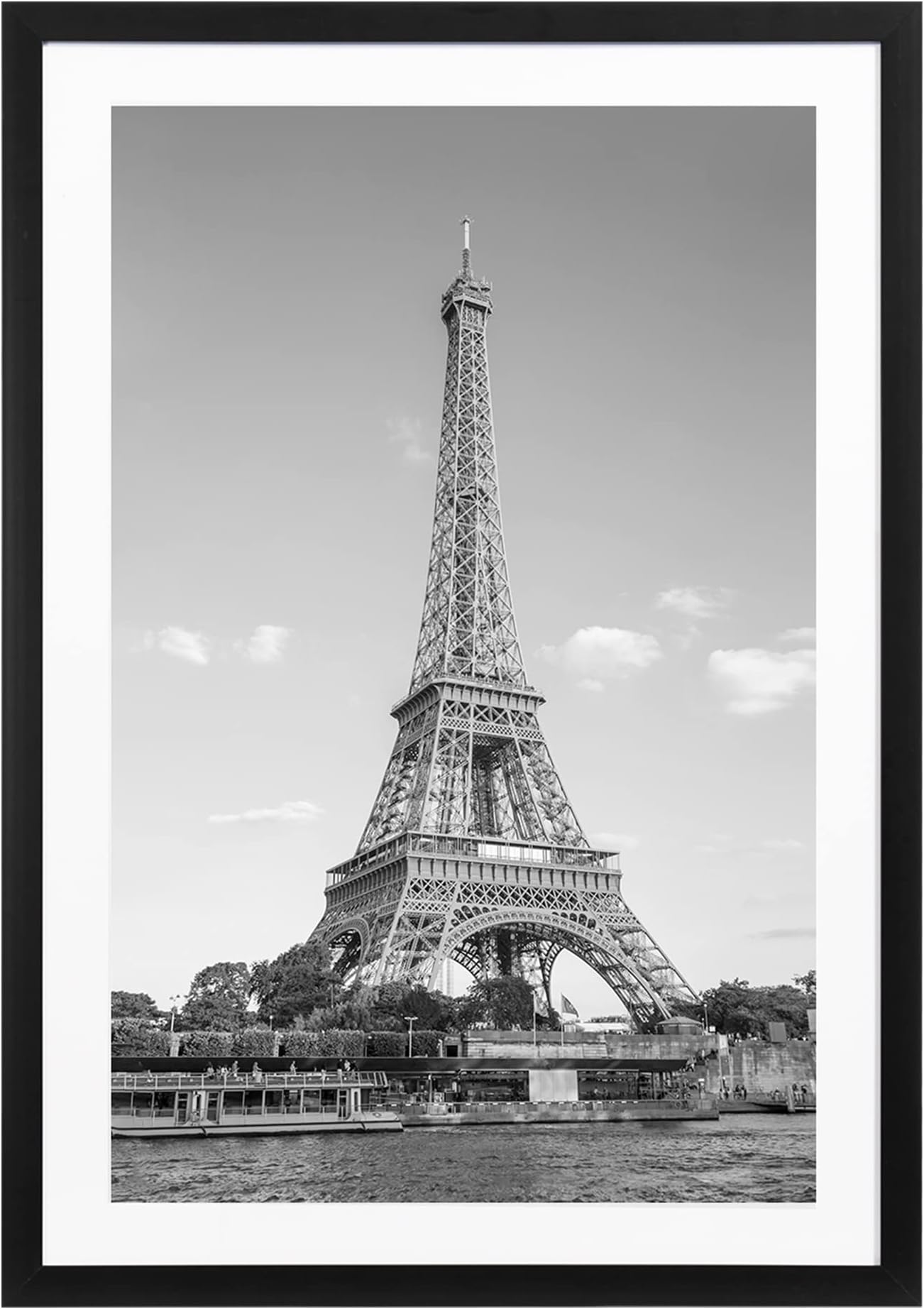 upsimples 13x19 Picture Frame, Display Pictures 11x17 with Mat or 13x19 Without Mat, Wall Hanging Photo Frame, Black, 1 Pack