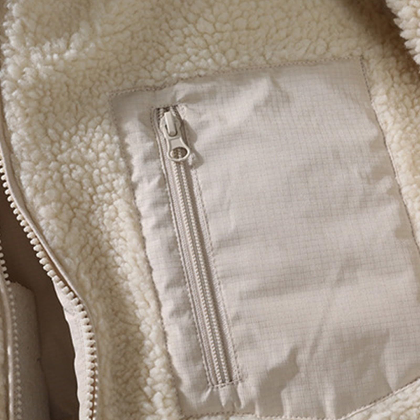 Chaqueta con cremallera para mujer, manga larga, suéter de invierno, cálido, informal, doble cara, corte holgado, elegante, elegante, temperamento versátil, cómodo, exterior, chaquetas clásicas