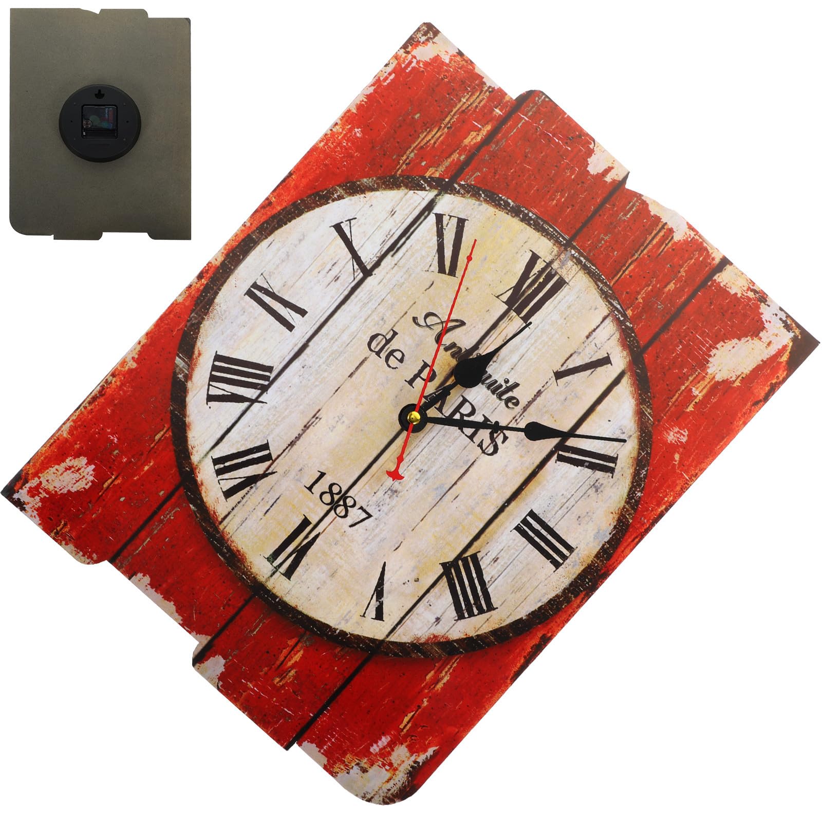Horloge murale rétro en bois massif décoration unique club