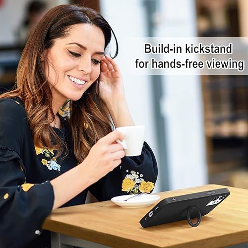 Miniatura 6 de Hython Funda para iPhone 12 y iPhone 12 Pro con soporte de anillo, soporte de anillo giratorio de 360, soporte magnético, funda protectora de goma a