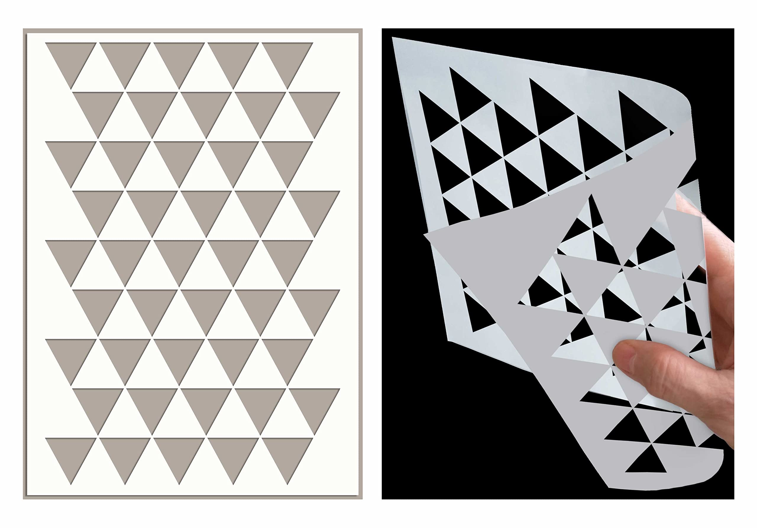 ED Laser Studio Triangles Pattern Stencil for Painting Walls Furniture, Canvas, Paper, Crafts - Reusable Template TE125