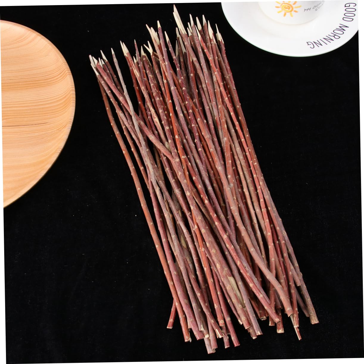 Hemobllo 100pezzi Forchette Per Barbecue in Salice Utensili Per Grigliare in Legno Naturale Bastoncini Per Carne Portatili Forniture Per Casa Aperto Rosso