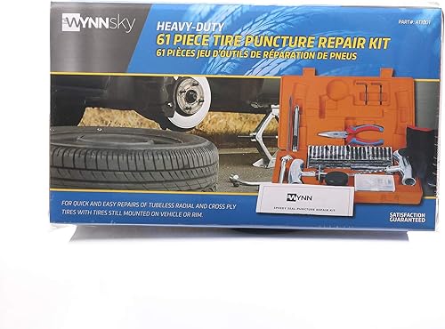 Miniatura 9 de WYNNsky Kit de herramientas de reparación de neumáticos de alta resistencia, kit de 54 tapones de neumáticos planos para motocicleta, ATV, Jeep,