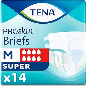 TENA ProSkin Unisex Adult Diapers with Tabs, Maximum Absorbency, Medium, 14 ct