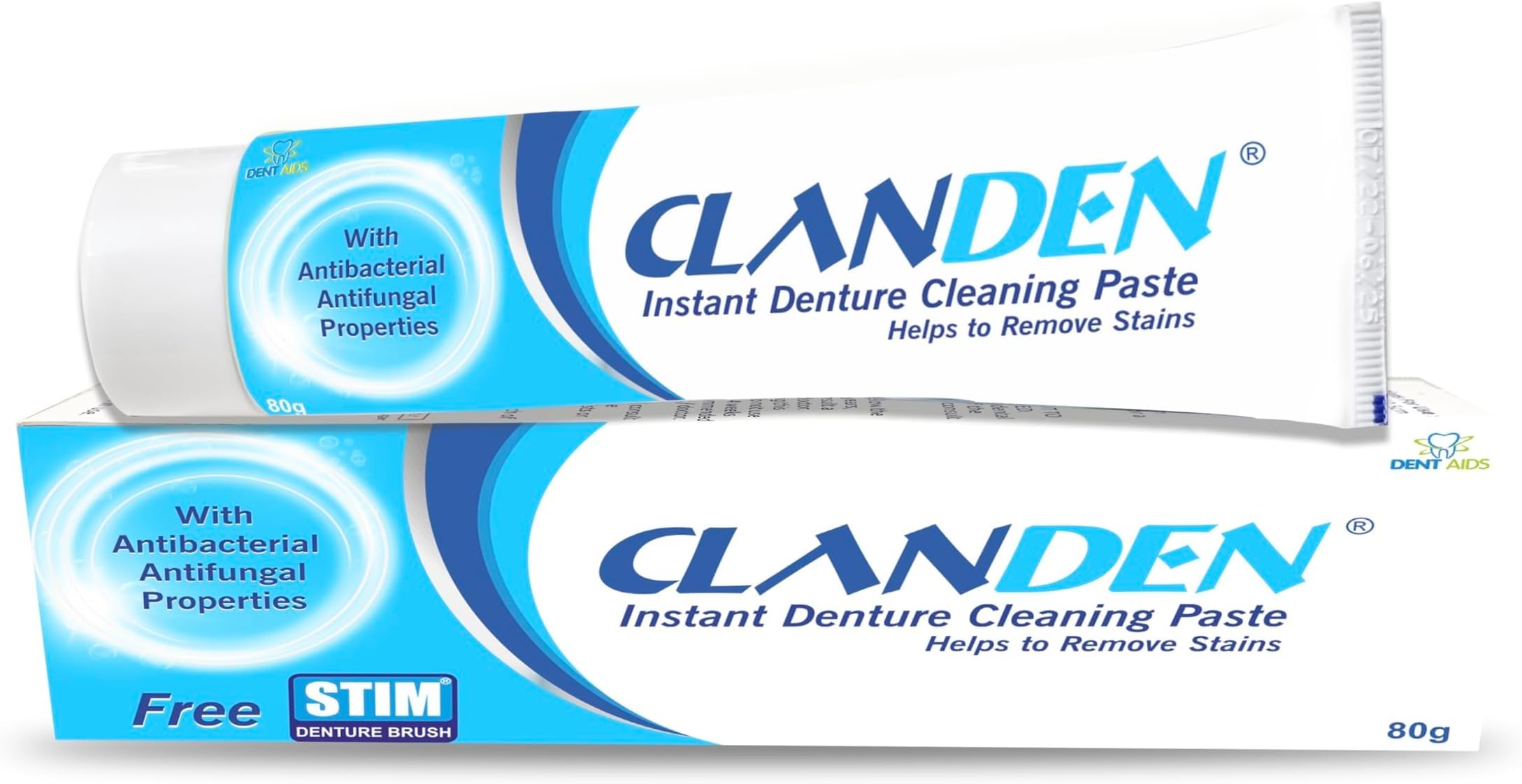 Clanden Instant Denture Cleaning Paste-80 g with free Denture Brush