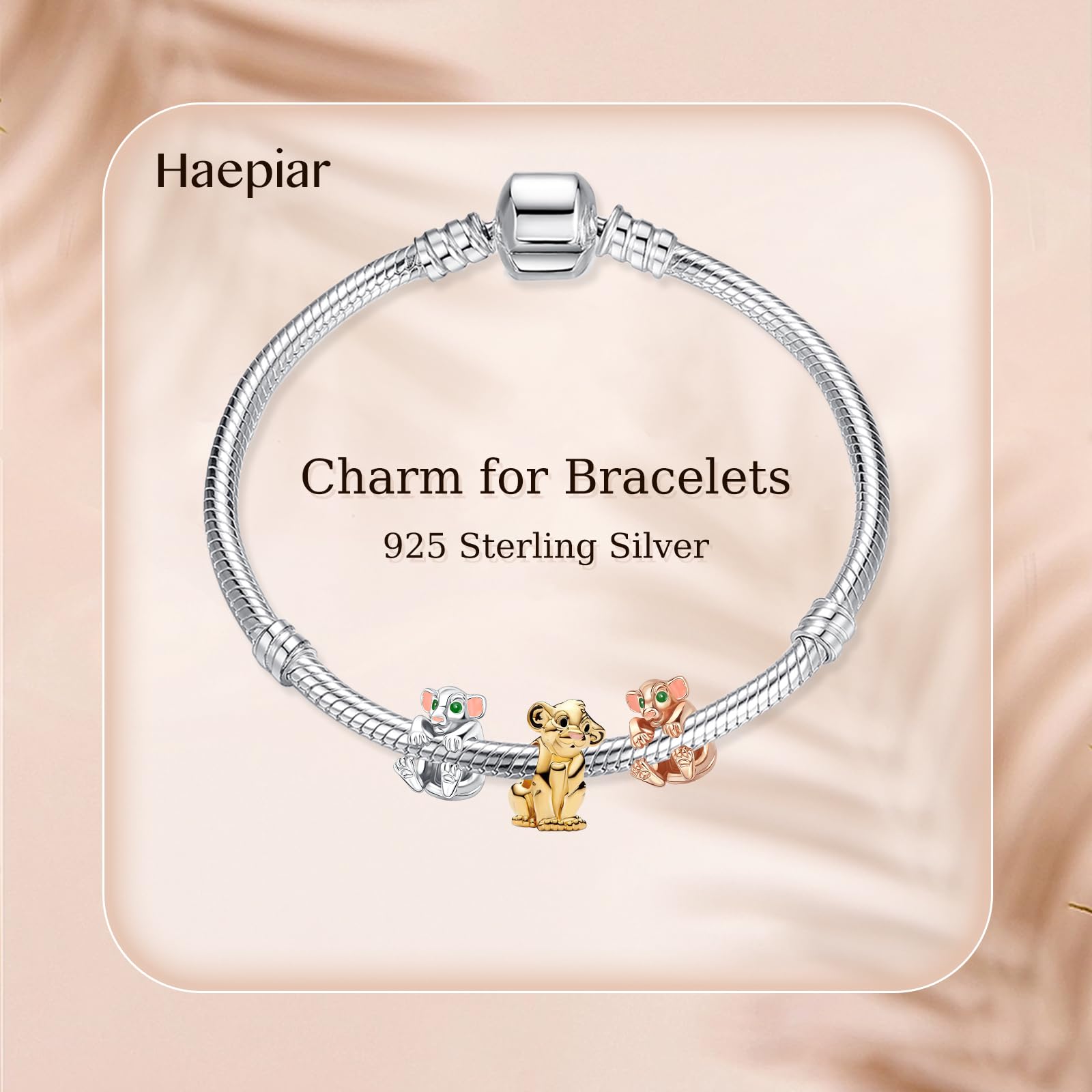 HAEPIAR S925 Sterling Silver Charm per Bracciale Collana Charm Dangle Magic Deer Regali per donne