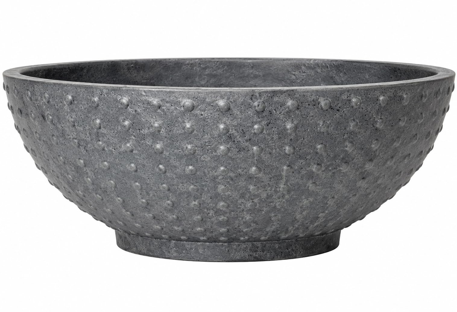 Muddy Hands Faux Concrete Decorative Bowl Planter Outdoor Garden Plant Pot Round Plastic Flower Herb Tree Container for Patio, Balcony & Garden (17.7 Litre Bowl)