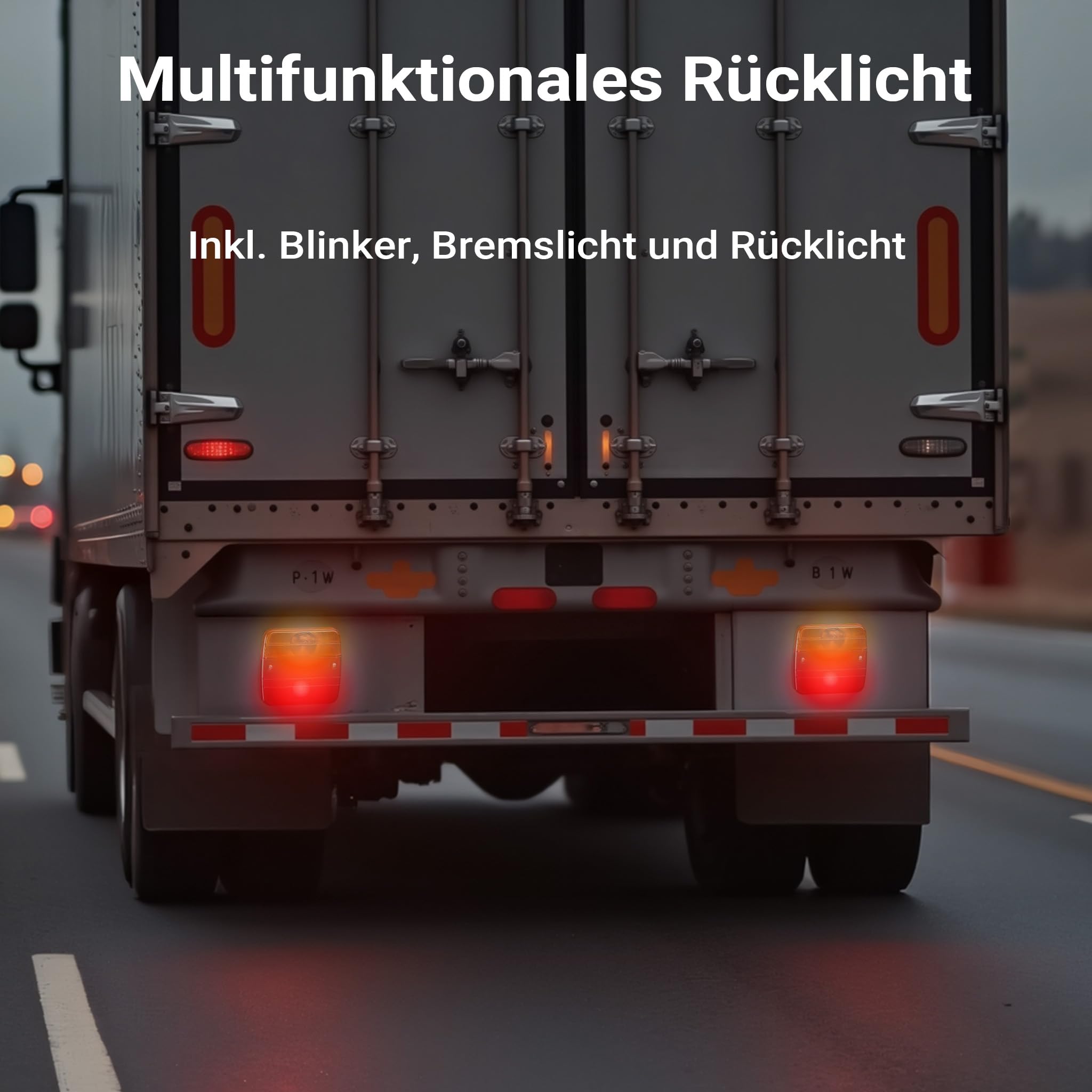 Wiltec Rückleuchten Set für Anhänger 12-teilig, 7-poliger Stecker mit 5 m Kabel, Rücklicht mit E-Prüfzeichen, Anhängerbeleuchtung