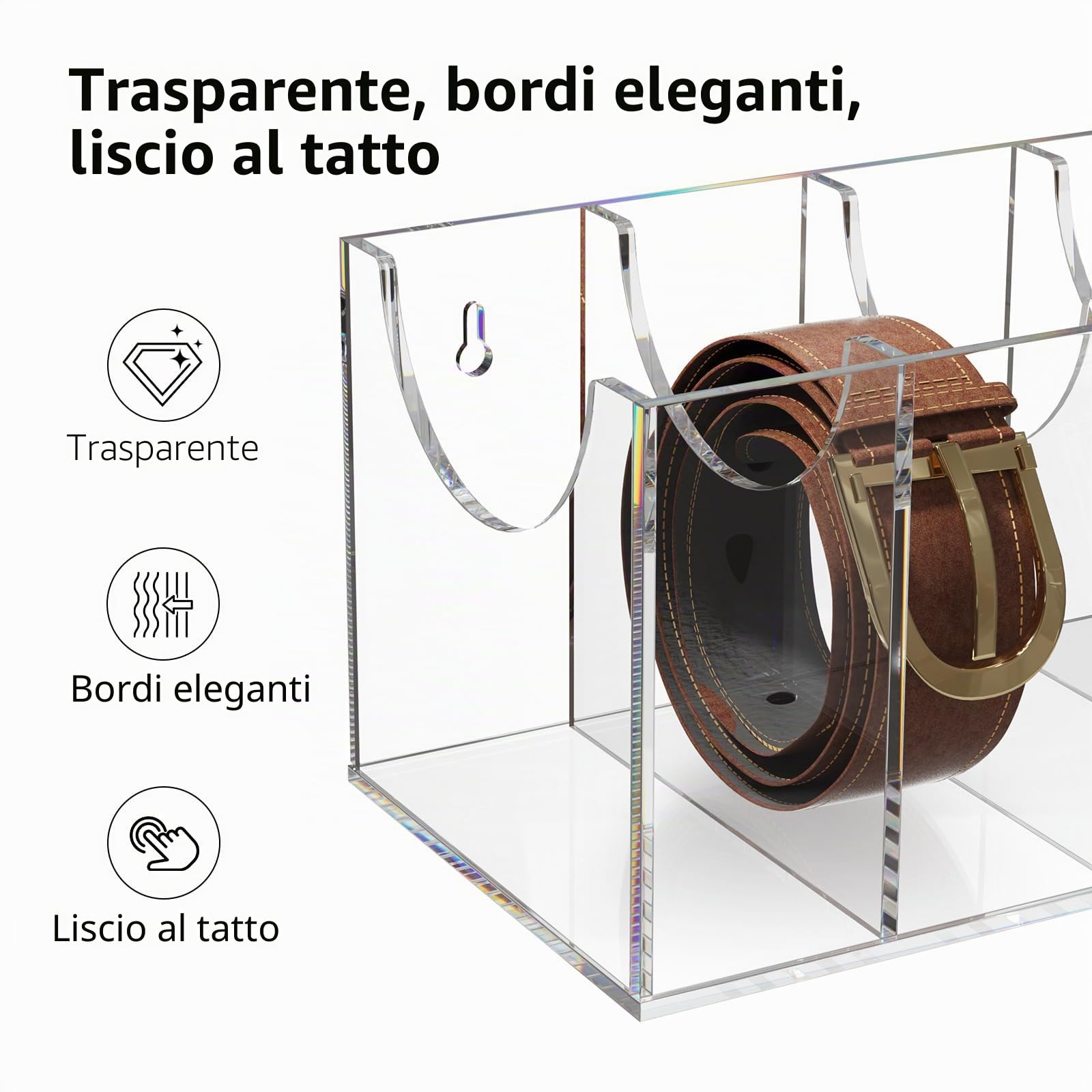FEMELI Organizer per cintura, espositore in acrilico con 4 griglie per orologi, gioielli, trucchi, bracciali, anelli, giocattoli accessori (7)
