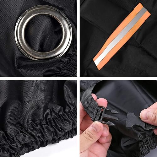 Miniatura 8 de Funda impermeable para motocicleta para todas las estaciones, 190T, duradera, reflectante, para nieve, con agujeros de bloqueo y bolsa de