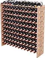 Stackable Pine Wood Wine Rack for 120 Bottles - Freestanding Rustic Floor Cabinet by FDHUIJIA
