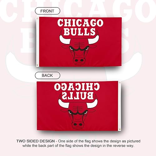 Miniatura 2 de Desert Cactus Bandera de los Chicago Bulls NBA 100% poliéster para interiores y exteriores, 3 x 5 pies, banderas del equipo de la Asociación