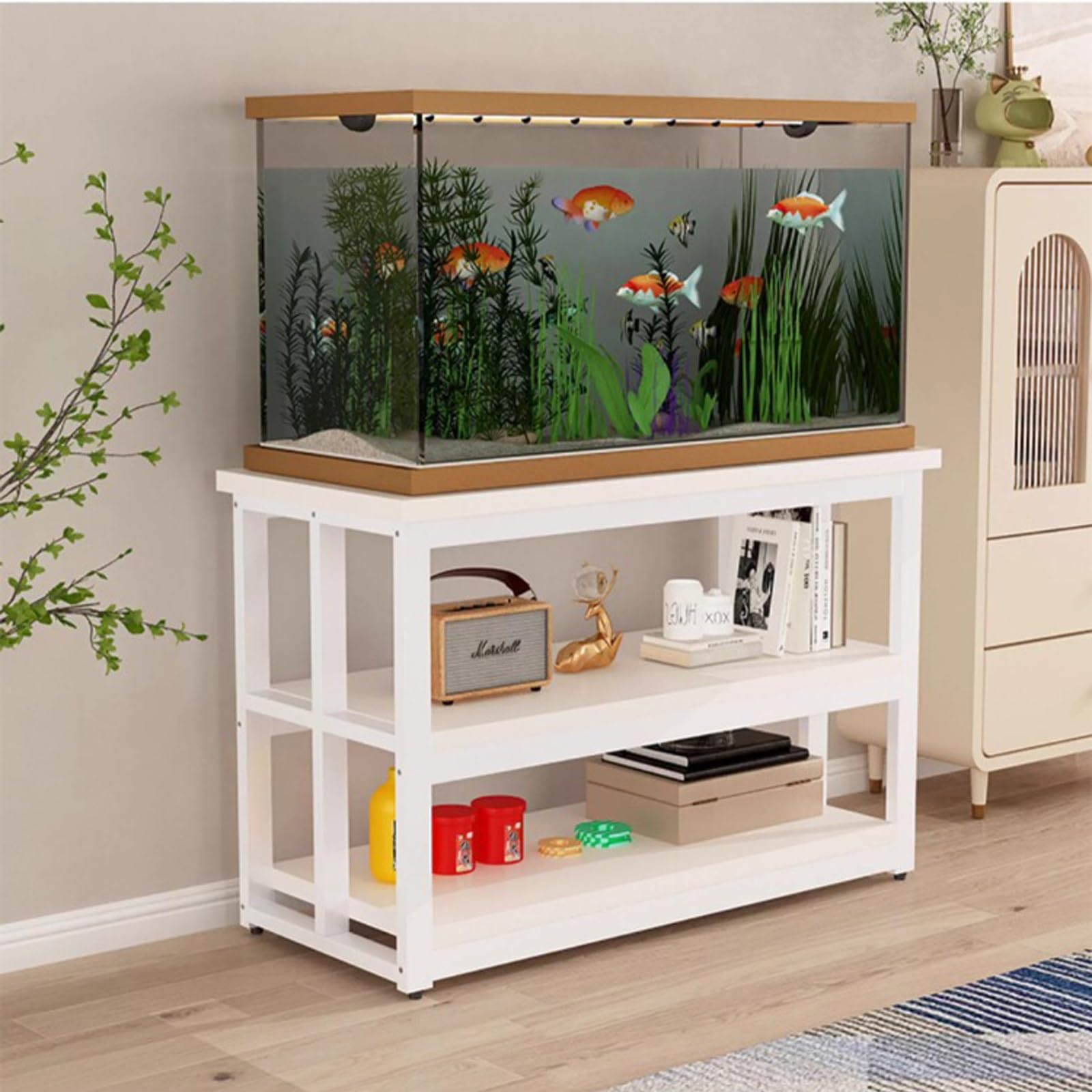 Fish Tank Stand Minimalist Shelving Unit Multi-Tier Storage Stable And Non-Slip Easy To Clean And Durable Ideal For Office And Home Use(Style A,70x40cm/27.6x15.7in)