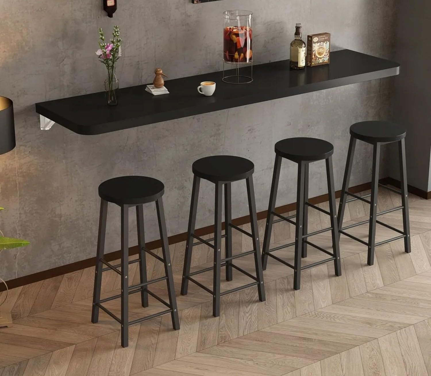 GDMDPTE Wall Mounted Coffee Table Space-Saving Folding Table for Kitchen & Balcony Strong Load-Bearing Small Breakfast Bar - 140×40CM Perfect for Living Room