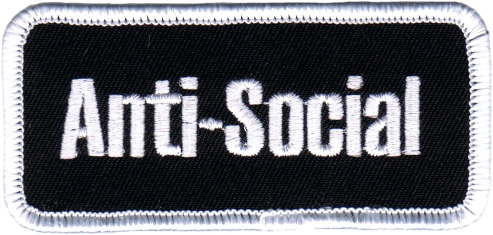 Anti Social Name Tag Novelty Embroidered Iron On Badge Applique Patch FD