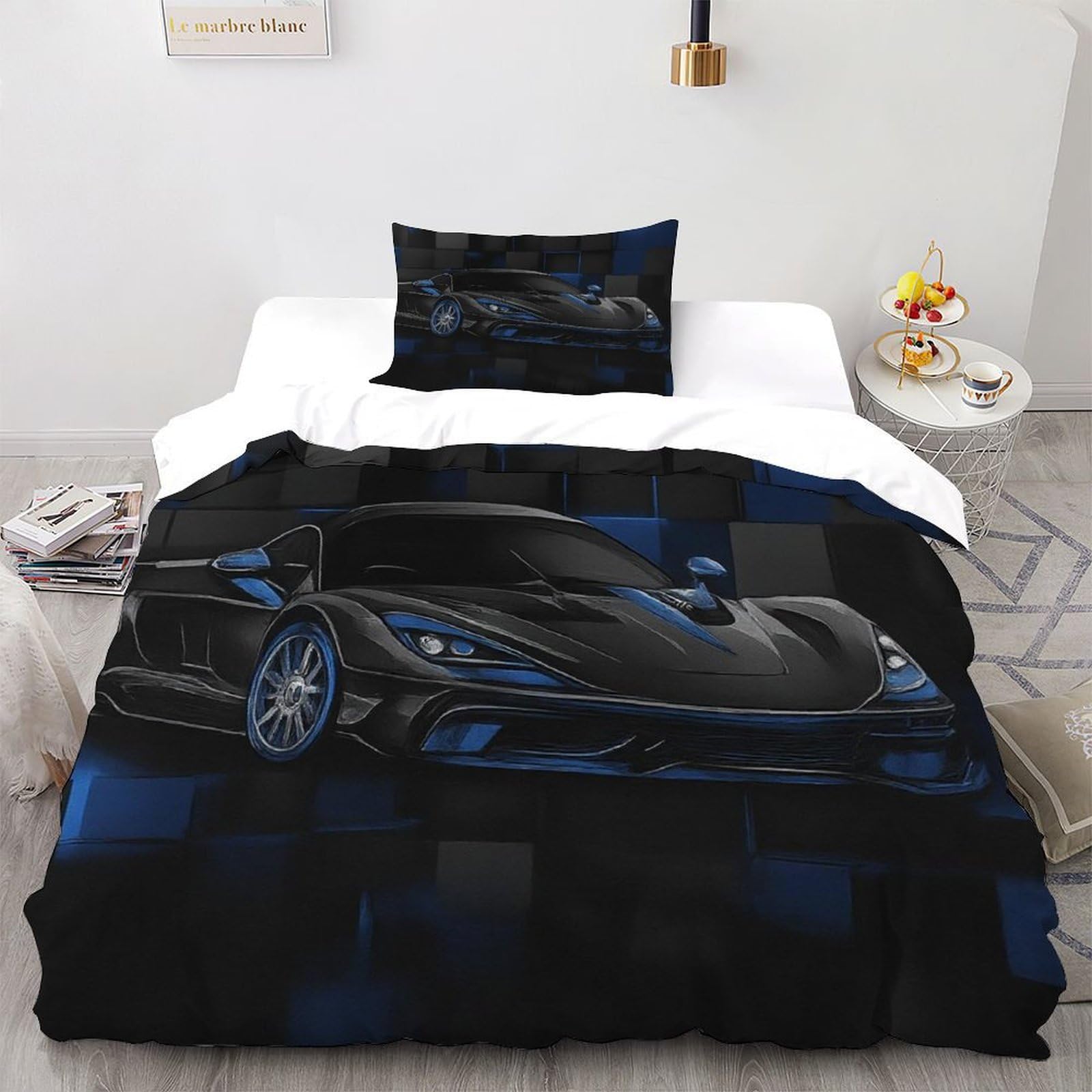 Parure de lit adulte voiture de sport housse couette 135x200cm cool land vehicle