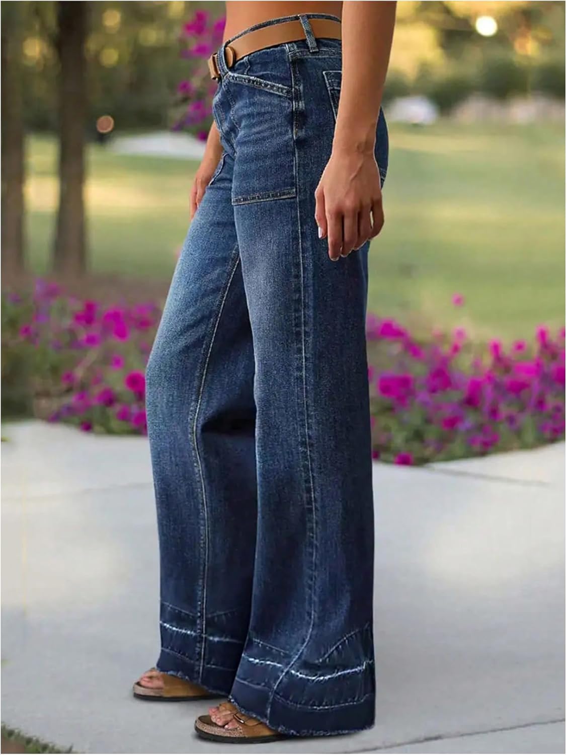 GORGLITTER Women's Baggy Jeans Low Rise Boyfriends Wide Leg Denim Pants - Image 3