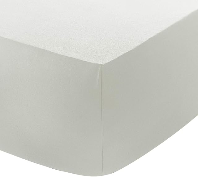 Linen Zone Egyptian Cotton 200 Thread 40CM/16 Extra Deep Fitted Bed Sheet, 4 FT Small Double - White