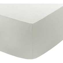 LinenZone Egyptian Cotton 200 Thread 40CM/16 Extra Deep Fitted Bed Sheet, Double - White