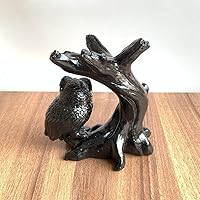 Vista 2 de TEAMWILL Búho resina esfera titular soporte base cristal natural bola mano decoración regalo