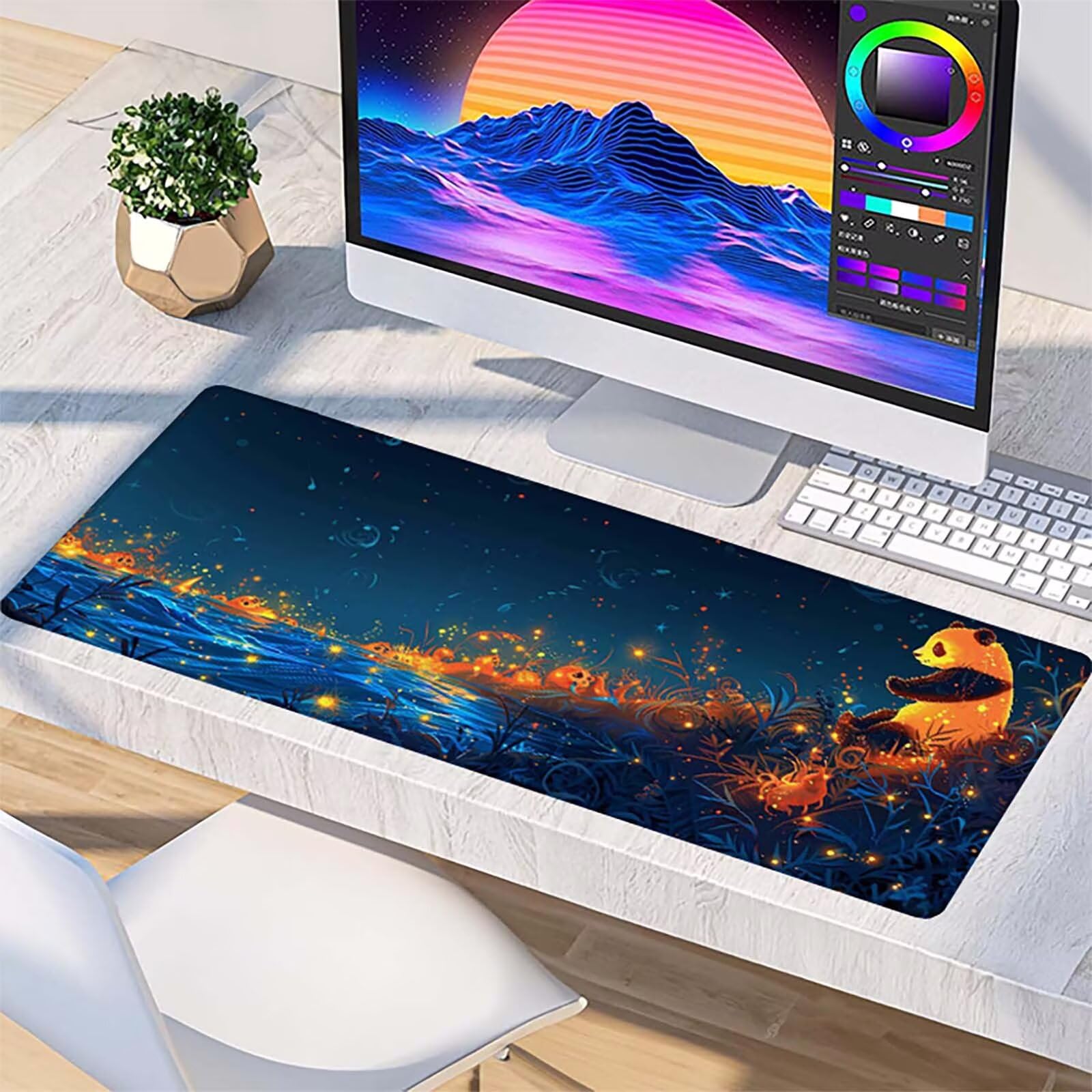 Podkładka pod mysz XXL 1600x800x3mm, niebieska podkładka pod mysz do gier z antypoślizgową gumową powierzchnią, poprawia precyzję i szybkość, komputer dla gracza i akcesoria biurowe, prezent dla