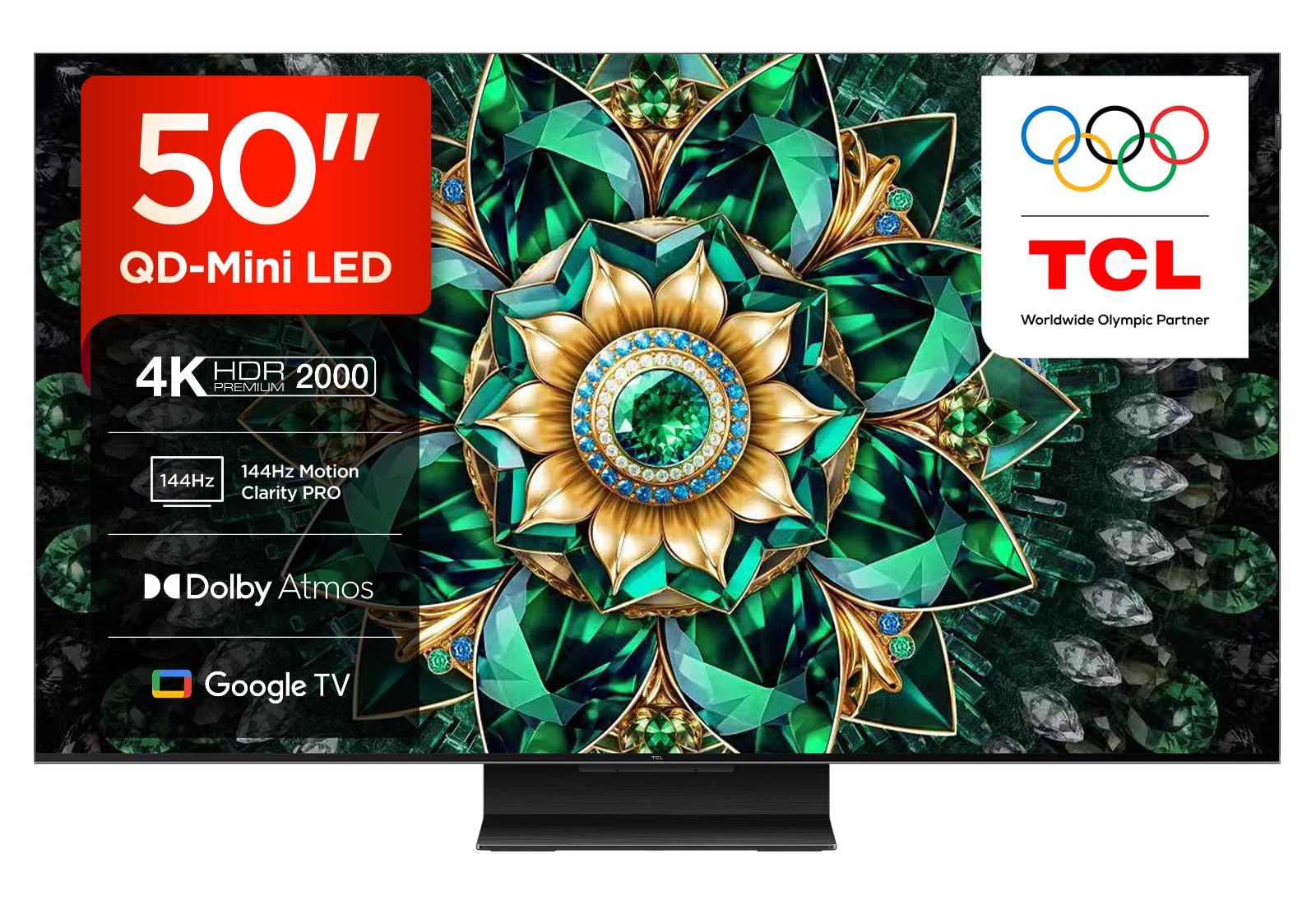 TCL 50Q7C – Smart TV QD‑Mini LED 4K HDR10+ da 50", 2.000nit | Dolby Vision IQ & Atmos, HVA Panel, 144Hz Motion Clarity Pro, Game Master, Apple AirPlay 2