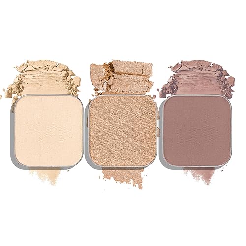 3-Color Single Eyeshadow Refill Set – Ivory, Champagne & Cool
