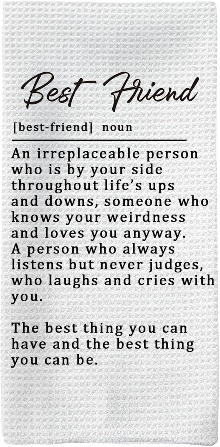 Best Friend Kitchen Towels, Gifts for Best Friend Hand Towels, Bestie Gifts BFF Gifts Dish Towels Tea Towels for Kitchen, Friendship Gifts for Women Friends, 16x24inch