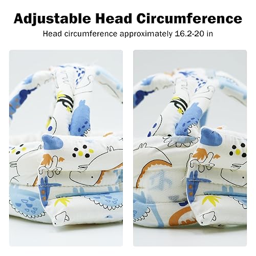 Miniatura 9 de Protector de cabeza de bebé, casco de bebé para gatear, caminar, sin golpes, cabeza de seguridad ajustable para caminar, jugar (gato)