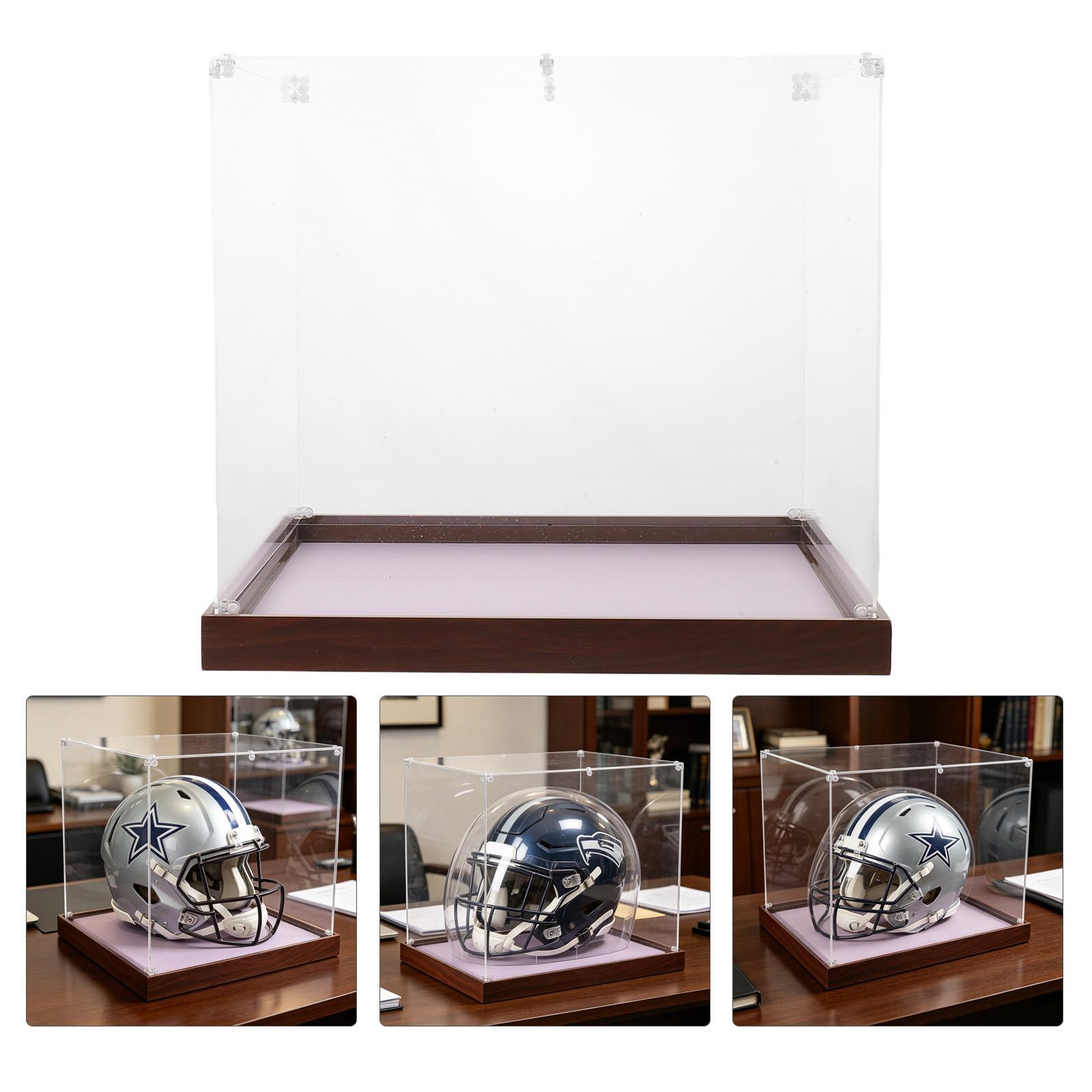 Vitrina para Minicascos de Acrílico Transparente de 14, 57 Pulgadas
