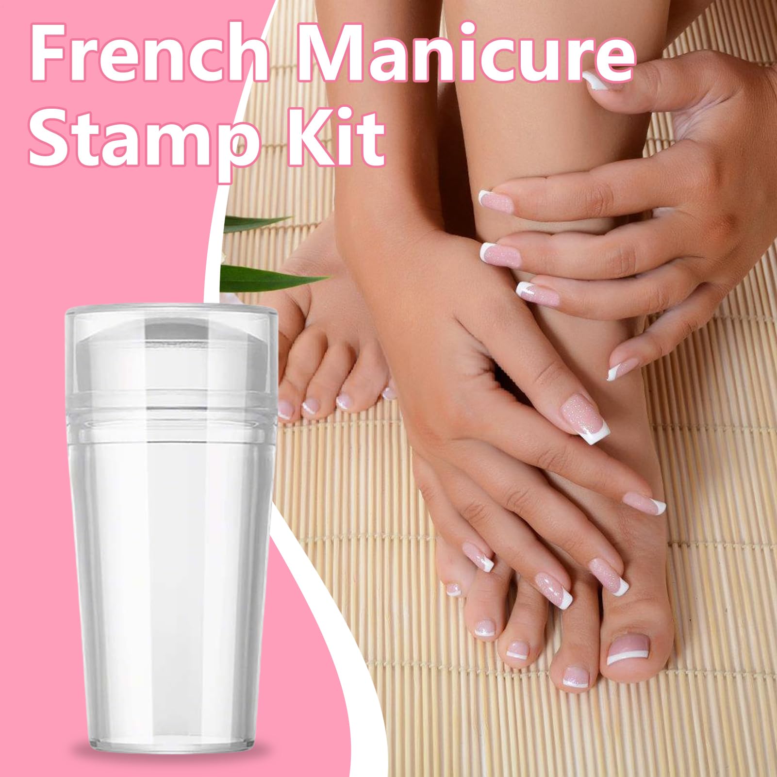 Sellos de Silicona Transparente para Uñas Francesa, Herramientas de Estampado de Manicura en Relieve