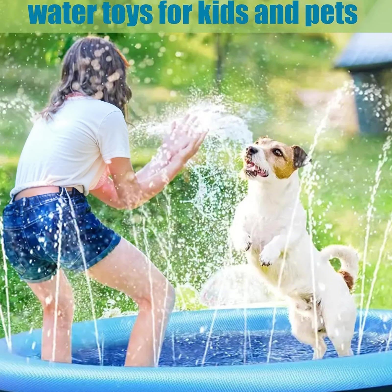 Mata Wodna Splash Pad dla Psów Antypoślizgowa zabawka letnia | Zabawki wodne na zewnątrz dla chłopców i dziewczynek przedszkolaków rodzin ogrodu podwórka żłobka kempingu plaży patio parku