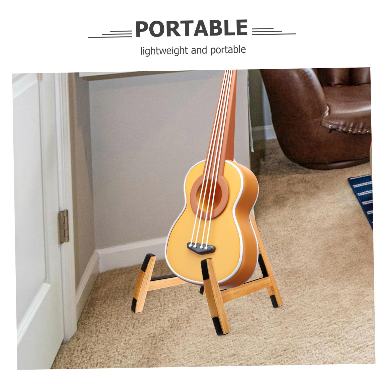 UKCOCO Supporto per Chitarra da Terra in Legno Marrone per Basso