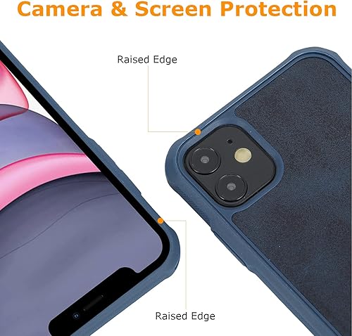 Miniatura 6 de molzar MagBig Series - Funda para iPhone 11 Pro Max, placa de metal integrada para soporte magnético de automóvil, compatible con carga inalámbrica,