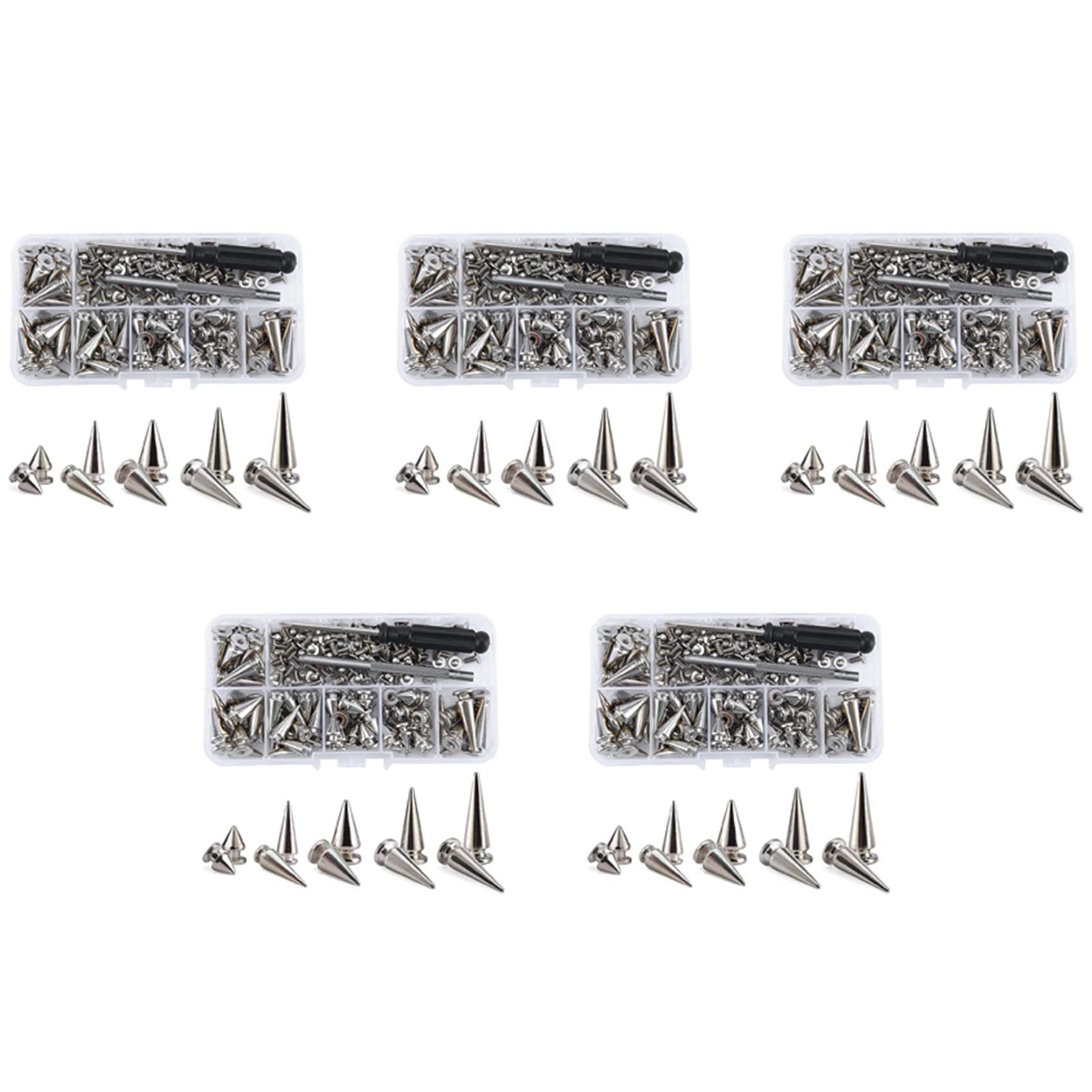 Kit de rivets en cuir : 350 pointes et goujons en argent pour customiser vêtements et ceintures
