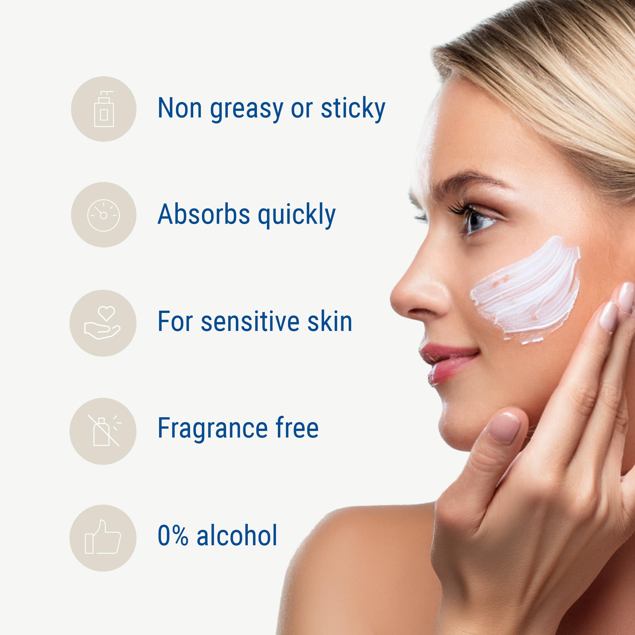 Pure Face Cream, Natural Care with Hyaluronic Acid & Vitamin E for Sensitive Facial Skin 100% Fragrance-Free, pH 5.5 - Image 3