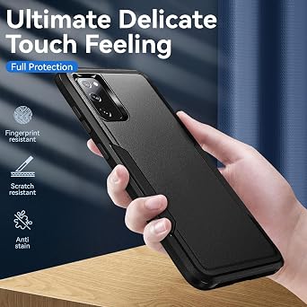 for Galaxy S20 FE 5G Case with Screen Protection: Heavy Duty Protective Shockproof and Scratch Proof Cell Phone case for Samsung Galaxy S20 FE 5G-Black