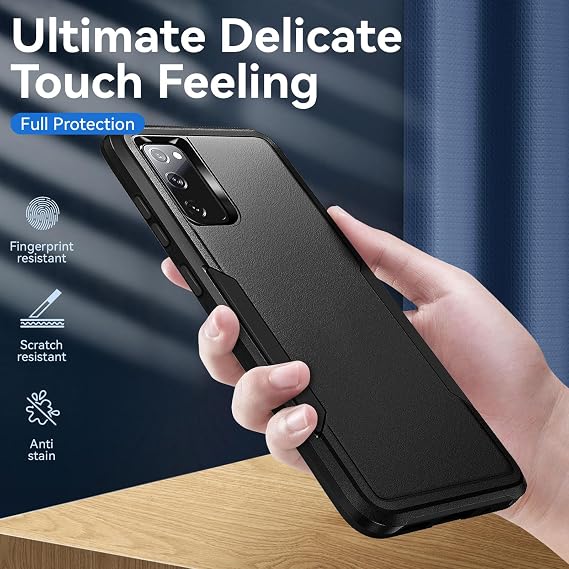 for Galaxy S20 FE 5G Case with Screen Protection: Heavy Duty Protective Shockproof and Scratch Proof Cell Phone case for Samsung Galaxy S20 FE 5G-Black