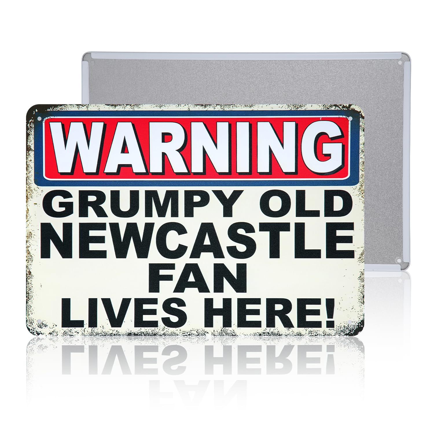 Ingzzaac Metalpostera157879 Warning Grumpy Old Newcastle Fan Lives Here Funny Metal Sign, Newcastle United Gifts Retro Metal Sign Tin Sign 8X12 Inches