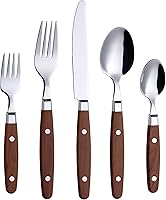 Vista 32 de Set de cubiertos Annova, cubiertos de cocina de acero inoxidable retro/remaches de colores, juego de cubiertos de mesa, incluye cuchillos