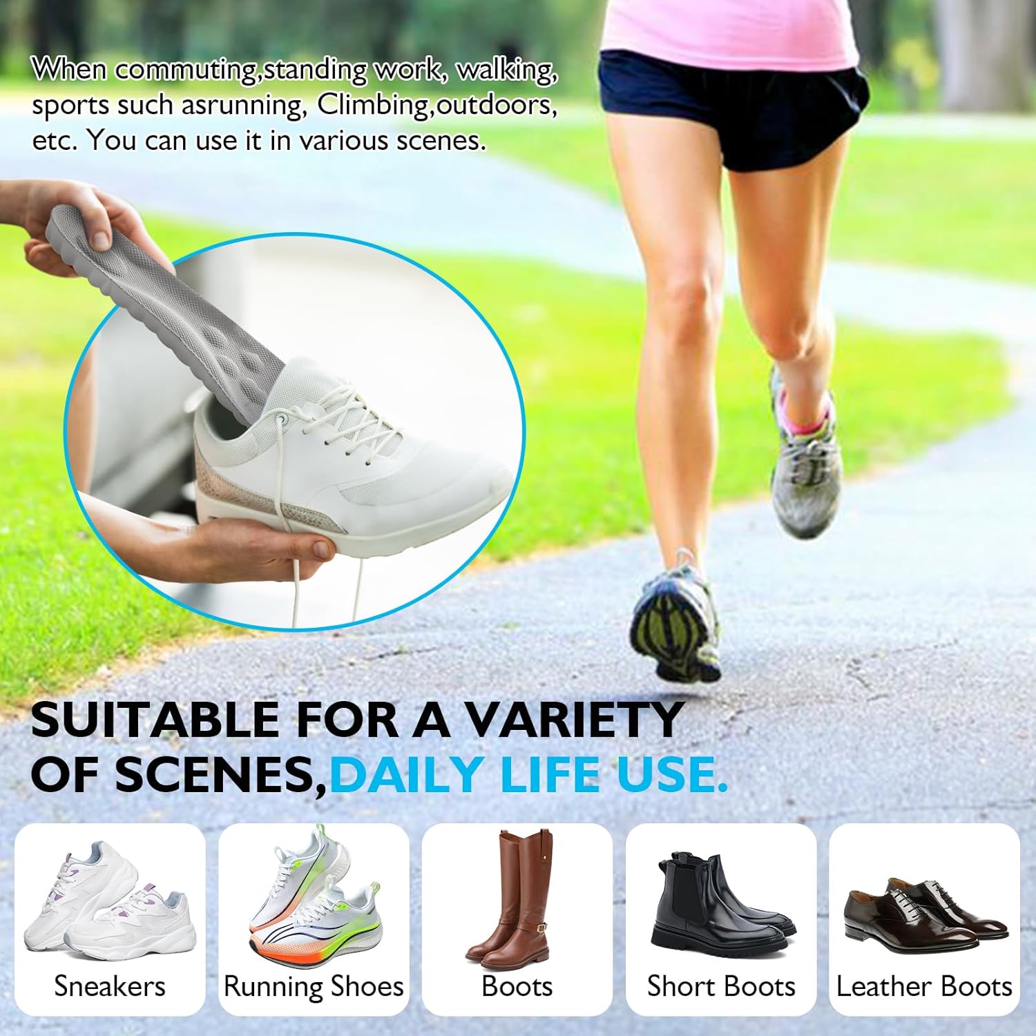 4D Cloud Insoles for Men Women,Memory Foam Super Soft, Relieve Foot Pain,Day-Long Comfort,Anti-Fatigue & Shock Absorption (Gray, Men 9.5-10.5/Women 10.5-11.5) - Image 7