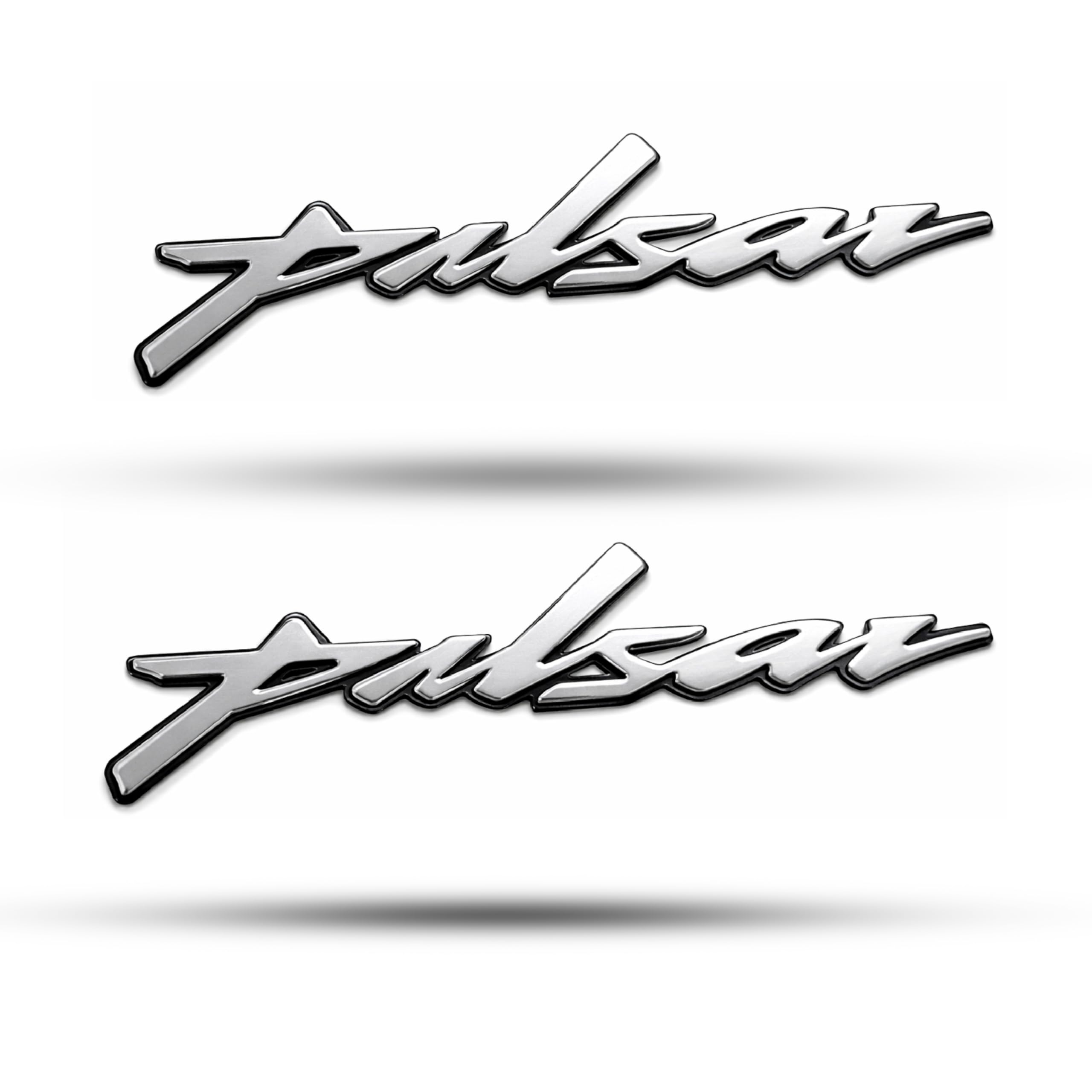 RJVON - Bike Emblem Decal Sticker 3D Badge Tank Logo Pulsar Sticker(Set of 2) Chrom-image-33