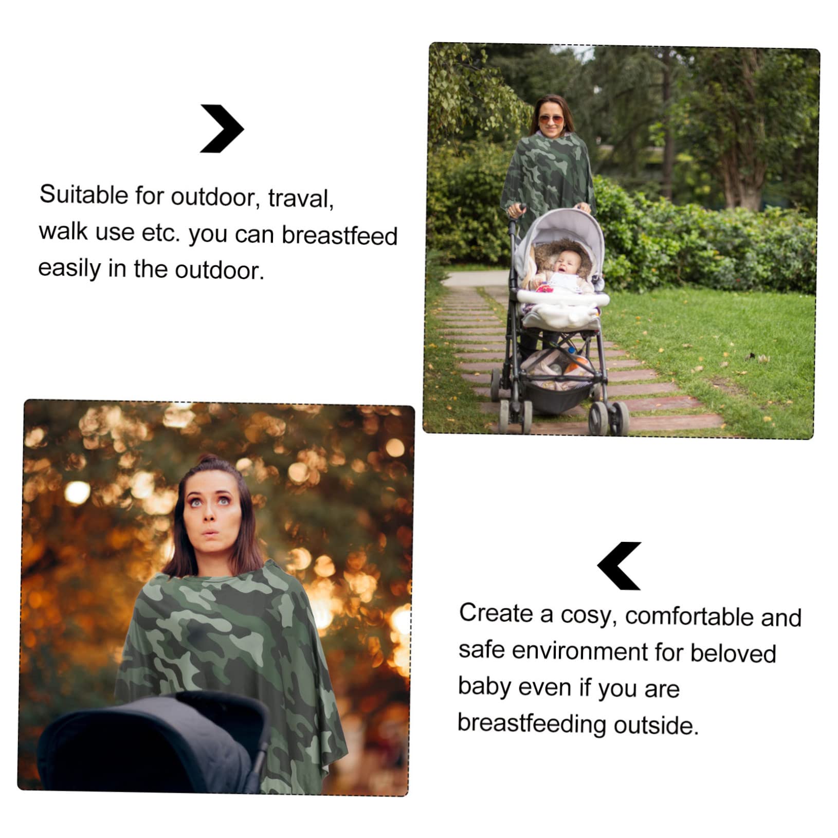 ibasenice 3stücke Outdoor Still Und Wickeldecke Aus Atmungsaktive Bequeme Camouflage-stillschürze Für Unterwegs Und Reisen Für Stillende Mütter