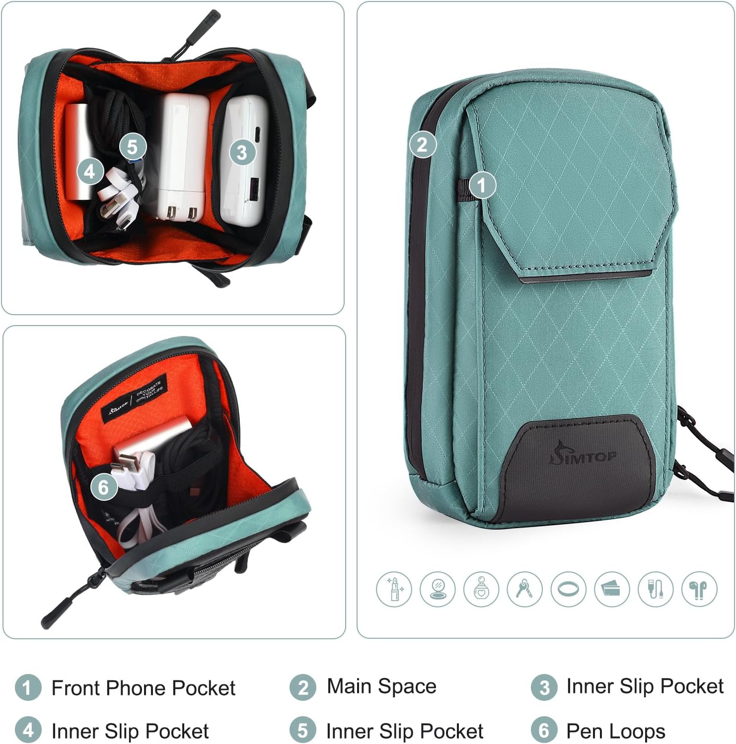 Crossbody Bags for Women with Duraflex Buckle - Phone Wallet Purse Nylon Diamond Quilted, Waterproof Zipper, Adjustable Strap