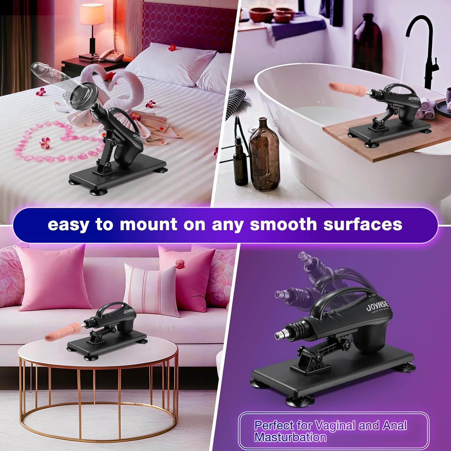 Sex Machine Joynse Automatic Fuck Machine with 3 Attachments, Thrusting Dildo Machine with Suction Cup Adapter, 3XLR Connector Love Machine Adult Sex Toys for Men Women
