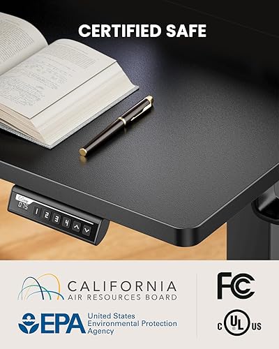 Miniatura 8 de ErGear Escritorio eléctrico de pie con bandeja de teclado de tamaño completo, escritorio de altura ajustable, escritorio de oficina en casa,