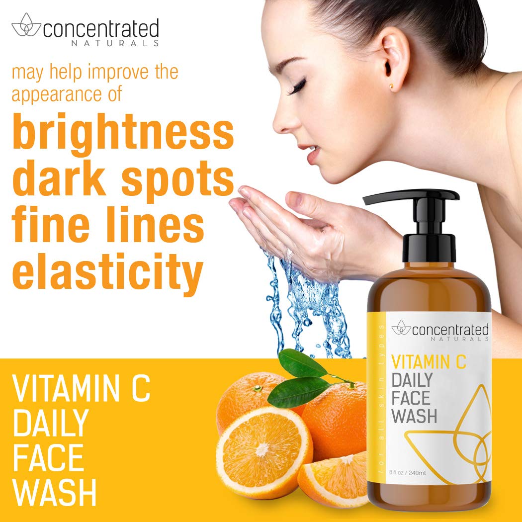 Vitamin C Face Wash Daily Cleanser w/Marine & Plant Extracts & Retinol | Works to Help Cleaner, Brighten & Balance Complexion 8 Fl. Oz. | 240mL - Image 3