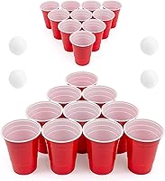 Vista 2 de Juego de Beer Pong: 24 tazas reutilizables y 4 bolas de pong duraderas Juego de fiesta #1 de Estados Unidos, eventos al aire libre y regalos
