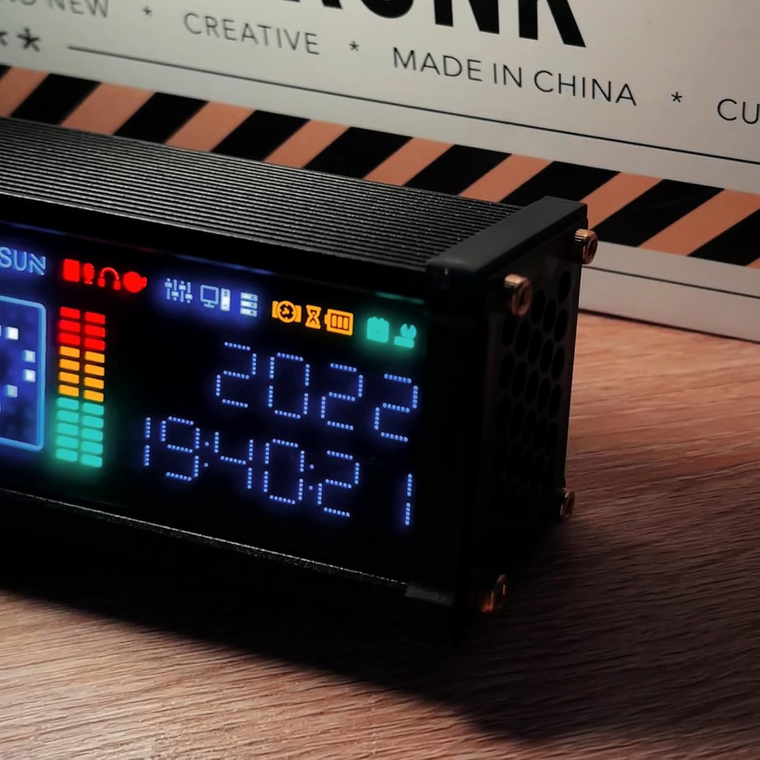 Elektroniczny Zegar Z Fluorescencyjną Rurką, Przezroczysty Zegar Fluorescencyjny LED, Dekoracje Na Biurko Z Funkcją Matrix Spectrum Z Możliwością Dostosowania Wzorów Matrycy Punktowej Do Domu