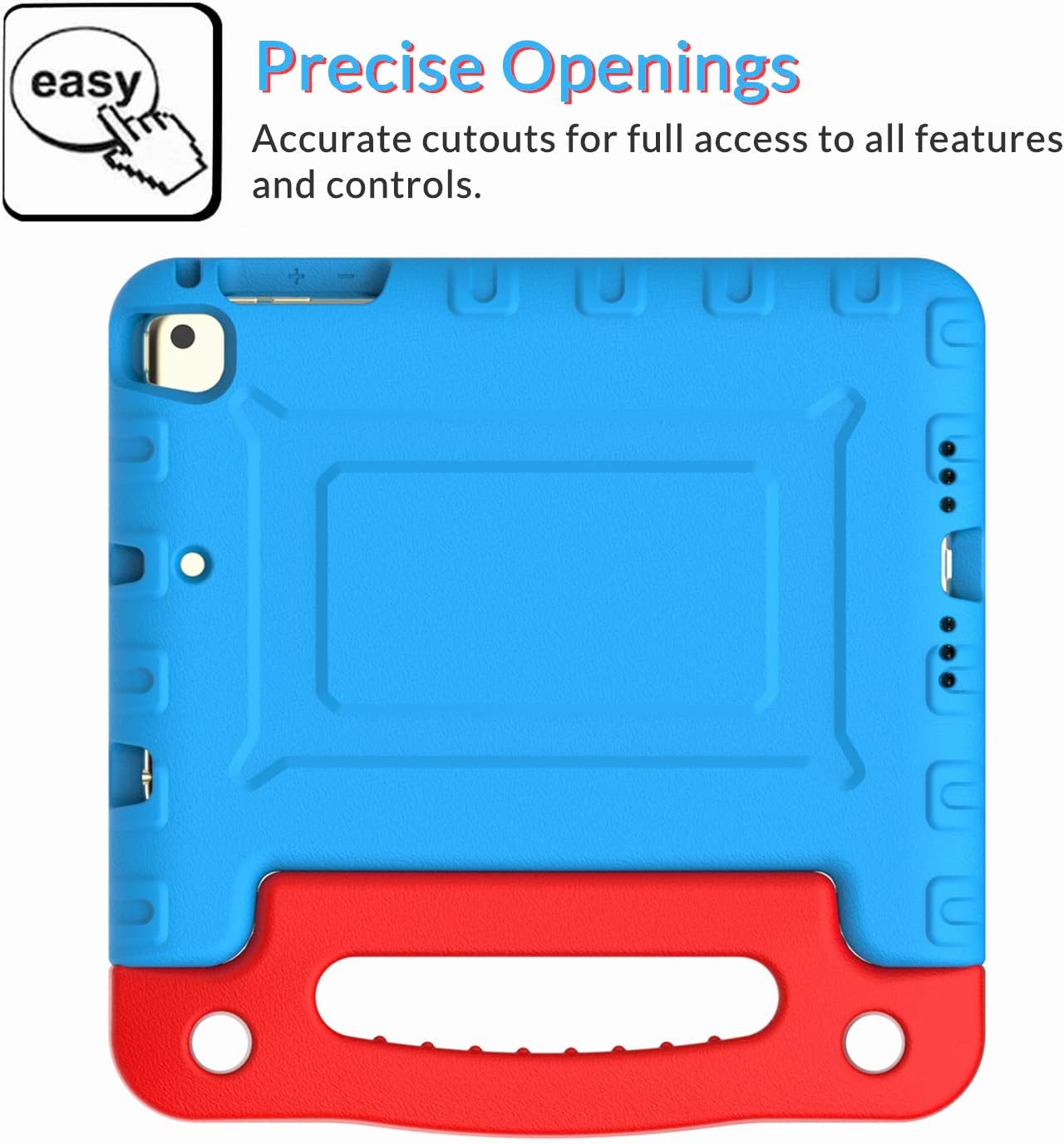 Kids Case for iPad Mini 1 2 3 4 5 Generation - Lightweight Shockproof Convertible Protection Cover with Built-in Handle Stand Children Tablet and 2019 - Retina Display (Blue & Red)